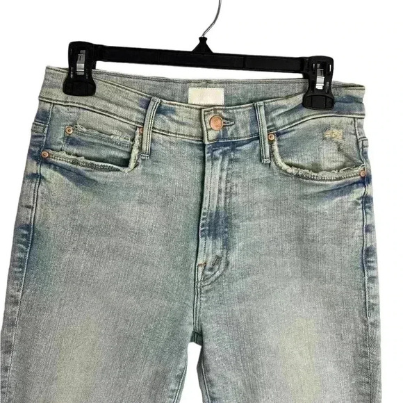 MOTHER The Stunner Zip Ankle Step Fray Jeans Rolling in the Bushes Size 26 - Picture 4 of 14